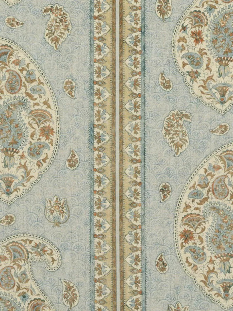 GP & J Baker Coromandel Made to Measure Curtains or Roman Blind, Blue/Sand - image 1