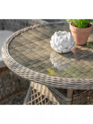 Bramblecrest RHS Rosemoor 2-Seater Round Garden Bistro Table & Chairs Set, Latte - thumbnail 4