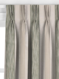 John Lewis Denver Stripe Made to Measure Curtains or Roman Blind, Myrtle Green - thumbnail 6