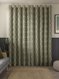 John Lewis Native Weave Pair Lined Eyelet Curtains - thumbnail 4
