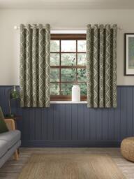 John Lewis Native Weave Pair Lined Eyelet Curtains - thumbnail 5