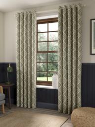 John Lewis Native Weave Pair Lined Eyelet Curtains - thumbnail 3