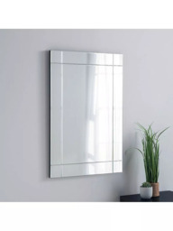 Yearn Oxford Bevelled Glass Rectangular Wall Mirror, 100 x 70cm, Clear - thumbnail 3