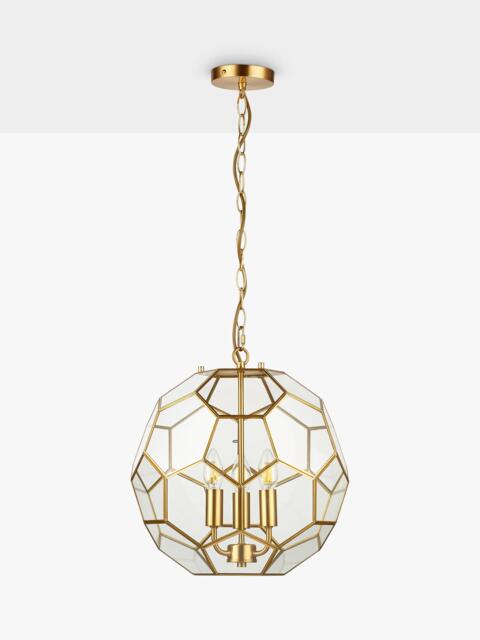 John Lewis Geometric Glass Ball Pendant Ceiling Light, Gold - image 1
