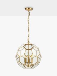 John Lewis Geometric Glass Ball Pendant Ceiling Light, Gold