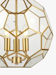 John Lewis Geometric Glass Ball Pendant Ceiling Light, Gold - thumbnail 5