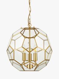 John Lewis Geometric Glass Ball Pendant Ceiling Light, Gold - thumbnail 3