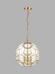 John Lewis Geometric Glass Ball Pendant Ceiling Light, Gold - thumbnail 6
