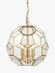 John Lewis Geometric Glass Ball Pendant Ceiling Light, Gold - thumbnail 4