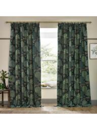 Morris & Co. The Brook Pair Lined Pencil Pleat Curtains, Forest Green - thumbnail 5