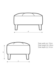 John Lewis Draper II Footstool, Dark Leg - thumbnail 2