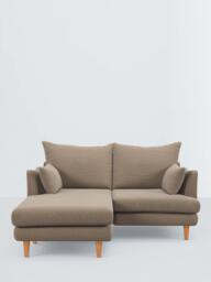John Lewis Fika Compact 3 Seater LHF Chaise End Sofa, Light Leg, Chunky Chenille Natural - thumbnail 3