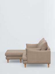 John Lewis Fika Compact 3 Seater LHF Chaise End Sofa, Light Leg, Chunky Chenille Natural - thumbnail 5