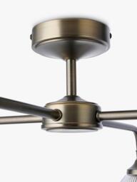 John Lewis Saltern Glass 4 Arm Semi Flush Ceiling Light, Pewter - thumbnail 5