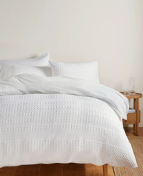 John Lewis Large Waffle Stripe Duvet Cover Set - thumbnail 2