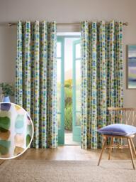 bluebellgray Tobermory Pair Lined Eyelet Curtains, Ocean - thumbnail 2