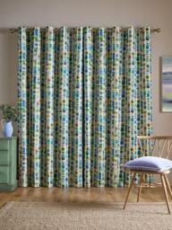 bluebellgray Tobermory Pair Lined Eyelet Curtains, Ocean - thumbnail 3