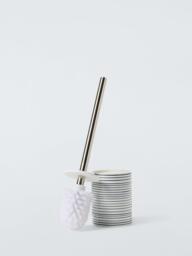 John Lewis Fine Stripe Toilet Brush and Holder, Navy - thumbnail 2