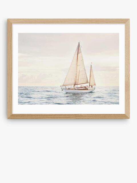EAST END PRINTS Sisi and Seb 'Sailboat' Framed Print, 43.4 x 53.4cm, Natural - image 1