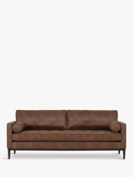 Swyft Model 02 Large 3 Seater Faux Leather Sofa, Chestnut - thumbnail 3