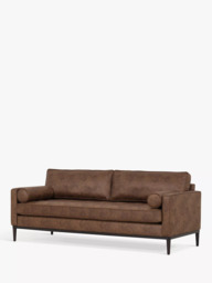 Swyft Model 02 Large 3 Seater Faux Leather Sofa, Chestnut - thumbnail 1