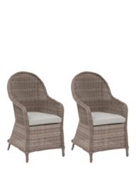 John Lewis Rye Woven Rattan Garden Dining Armchairs, Set of 2