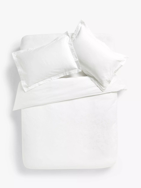 John Lewis Amelia Pure Cotton Embroidered Sateen Duvet Cover Set, 400 Thread Count - image 1
