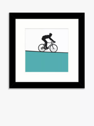 John Lewis Jacky Al-Samarraie Cycling Framed Print, 33.5 x 33.5cm, Blue/Multi