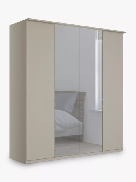 John Lewis Elstra 200cm Mirrored 4 Hinged Doors Wardrobe - image 1