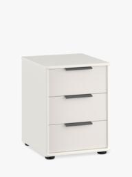 John Lewis Osaka 3 Glass Drawer Bedside Table - thumbnail 1