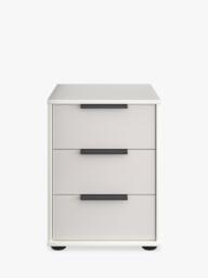 John Lewis Osaka 3 Glass Drawer Bedside Table - thumbnail 3