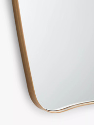 John Lewis Mid-Century Curved Metal Frame Wall Mirror, 96 x 65cm, Antique Brass - thumbnail 3