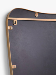John Lewis Mid-Century Curved Metal Frame Wall Mirror, 96 x 65cm, Antique Brass - thumbnail 4