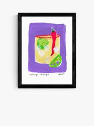 EAST END PRINTS Natalie Cass 'Spicy Margs' Framed Print, 43.4 x 33.4cm, Black Frame - thumbnail 1