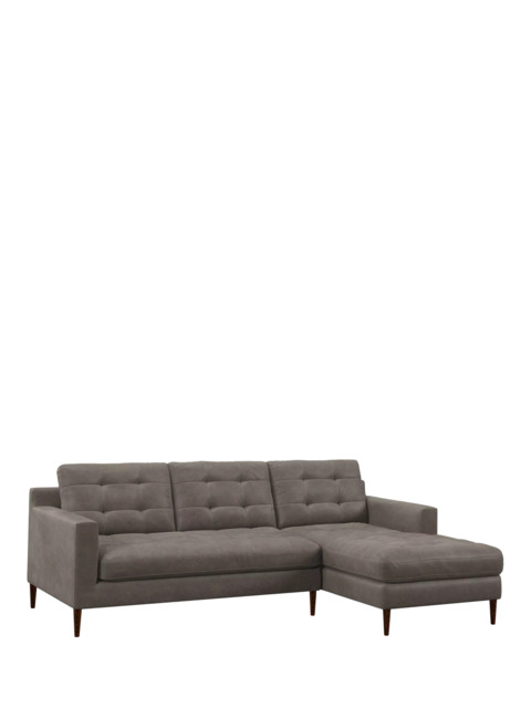 John Lewis Draper II RHF Chaise Leather Sofa, Dark Leg - image 1