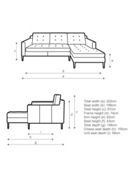 John Lewis Draper II RHF Chaise Leather Sofa, Dark Leg - thumbnail 2