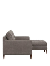John Lewis Draper II RHF Chaise Leather Sofa, Dark Leg - thumbnail 3