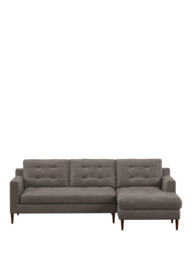 John Lewis Draper II RHF Chaise Leather Sofa, Dark Leg - thumbnail 5