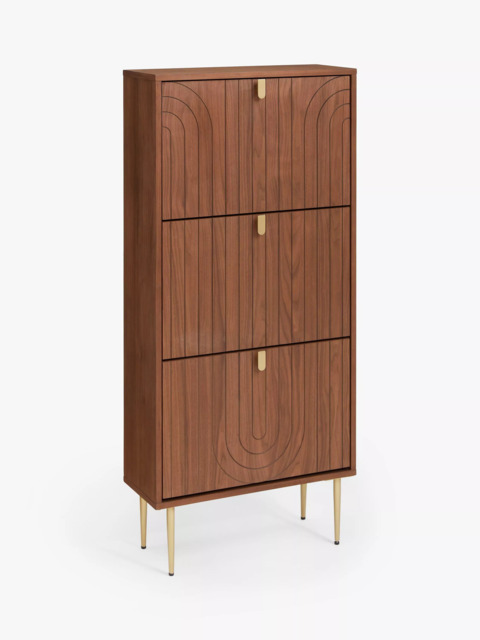 John Lewis Harvard Tall Shoe Storage Unit, Walnut - image 1