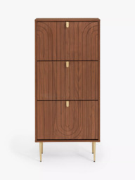 John Lewis Harvard Tall Shoe Storage Unit, Walnut - thumbnail 3