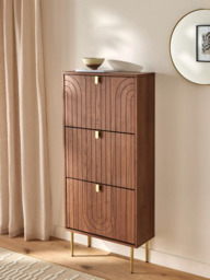 John Lewis Harvard Tall Shoe Storage Unit, Walnut - thumbnail 2