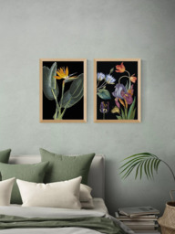 EAST END PRINTS Natural History Museum 'Dark Floral' Framed Print, Set of 2 - thumbnail 2
