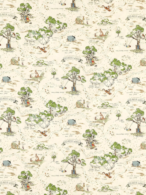 Disney Home x Sanderson Hundred Acre Wood Made to Measure Curtains or Roman Blind, Cashew - image 1
