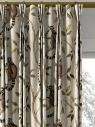 Sanderson Ringtailed Lemur Made to Measure Curtains or Roman Blind, Olive - thumbnail 6