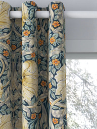 Morris & Co. Pimpernel Pair Thermal Lined Eyelet Curtains - thumbnail 1
