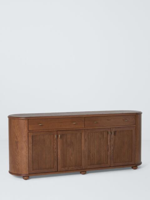 John Lewis Elder 4 Door, 2 Drawer Curved Sideboard, Walnut Finish - image 1