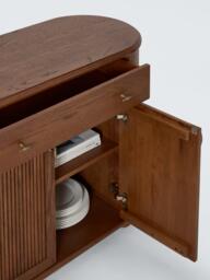 John Lewis Elder 4 Door, 2 Drawer Curved Sideboard, Walnut Finish - thumbnail 5