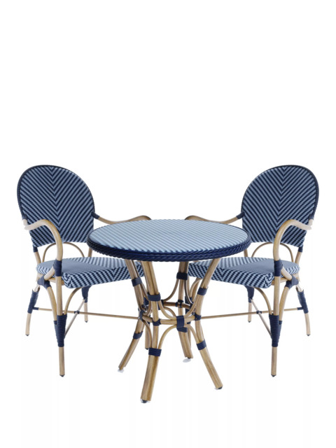 Laura Ashley Riviera 2-Seater Woven Garden Bistro Table & Chairs Set - image 1