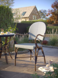 Laura Ashley Riviera 2-Seater Woven Garden Bistro Table & Chairs Set - thumbnail 3
