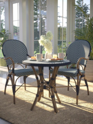 Laura Ashley Riviera 2-Seater Woven Garden Bistro Table & Chairs Set - thumbnail 4